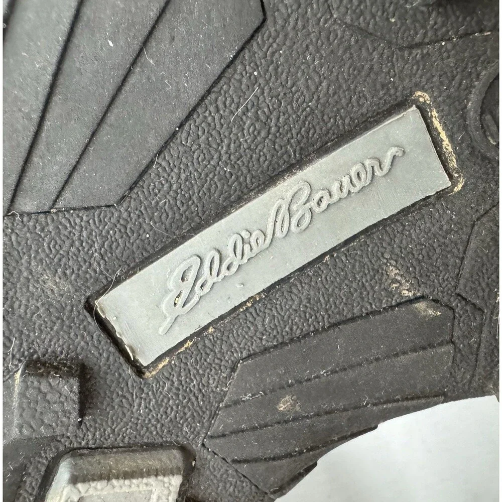 Eddie Bauer Stewart Sports Sandal Men's 9M Gray Leather Bungee Lock Hiking Trail